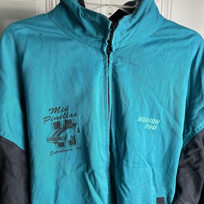 Vintage Norton Pro Moto/Biker/Mechanic jacket XL green 80s