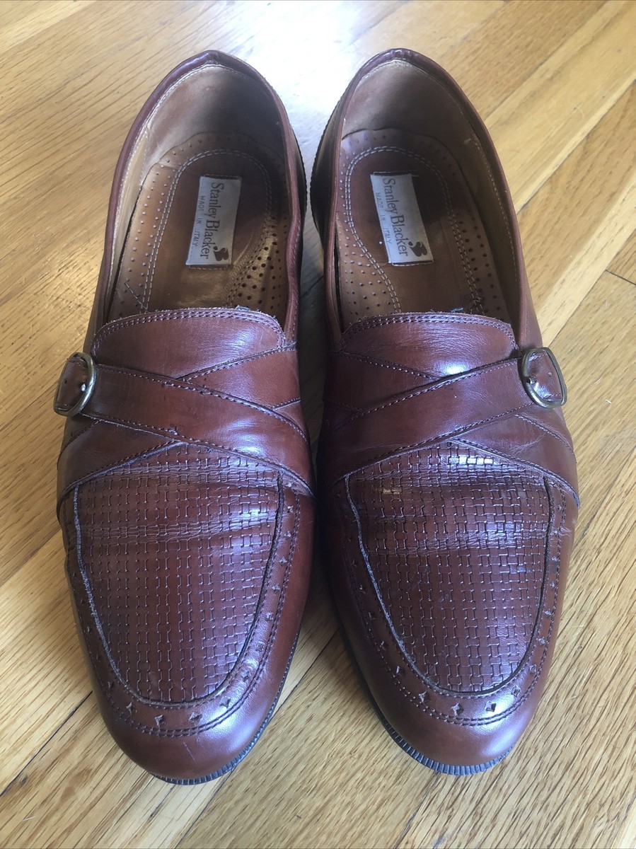 Stanley Blacker Men’s 11M Made in Italy Brown Leather Square Toe Oxford Shoes Ne Stanley Blacker Oxford Mens Dress Shoes Size 11 M Leather  main image 2