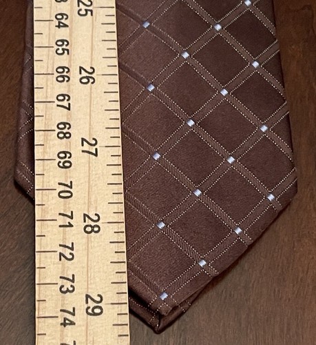 Nautica Brown Blue 100% Silk Men’s Neck Tie Made In China - Picture 5 of 9