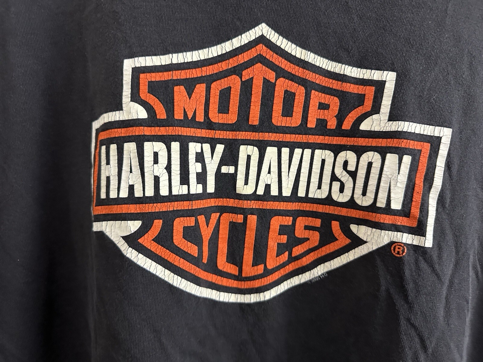 VTG Harley-Davidson Shield Eagle Dragon Big Logo Faded Biker T-Shirt RARE 4XL image 4