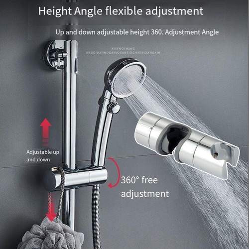 Universal Adjustable Shower 18-25mm Rail Head Slider Holder Bracket Chrome ABS - Picture 9 of 12