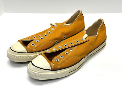 Vintage 1970s Converse Chuck Taylor Low Sneakers Size 13.5 Gold Yellow Deadstock