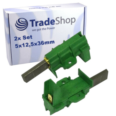 2x Kohlebürsten 5x12,5x36mm mit Halter für Beko WMB71642W WMB81241LB WMB81241LS
