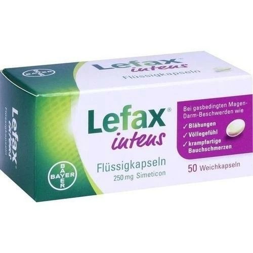BAYER VITAL GMBH LEFAX intens Flüssigkapseln 250 mg Simeticon 50 St PZN 10537853
