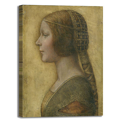 da Vinci Portrait einer Anstrengung Bild Druck Leinwand Gemälde Rahmen Wohnkultur