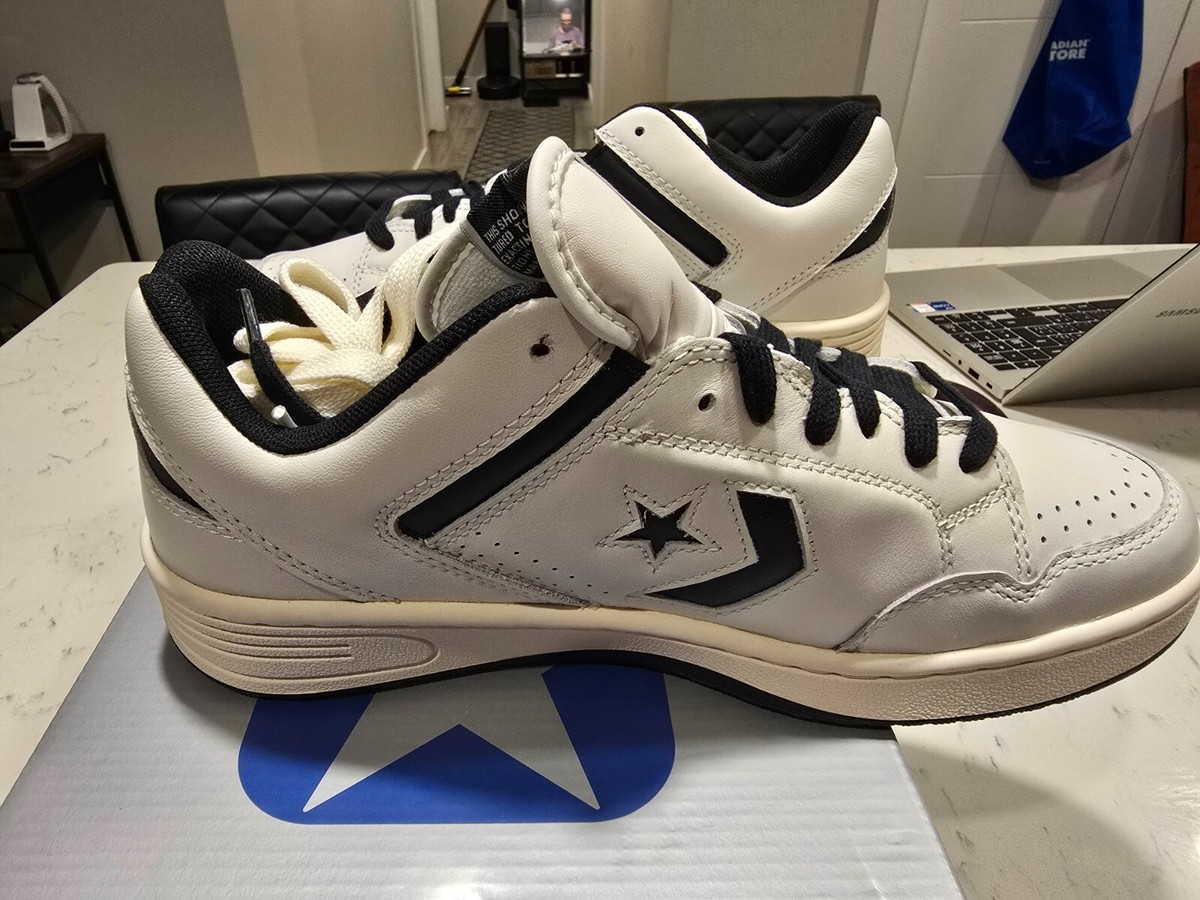 NEW Converse Weapon Low Vintage White Black Sneakers A07239C MENS