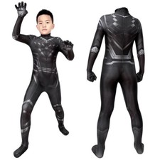 Black Panther Costume Cosplay Suit Kids T'Challa Captain America Civil Handmade