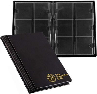 Black Coin Collector Album 60 Pockets 140X180mm Durable Pvc For Coins