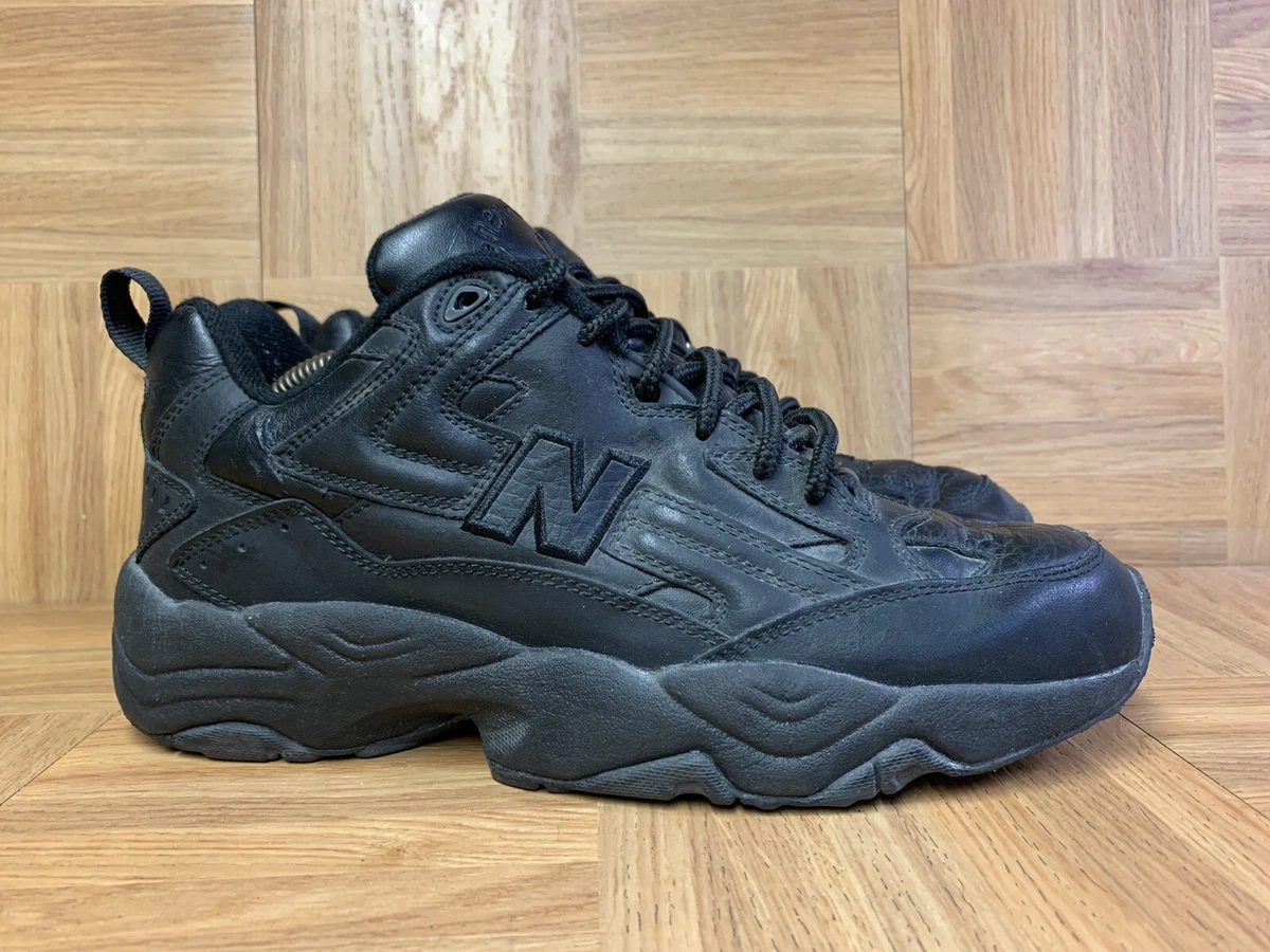 RARE New Balance 606 Cross Trainer Black Leather Sneakers Sz 9.5 2E Extra Wide