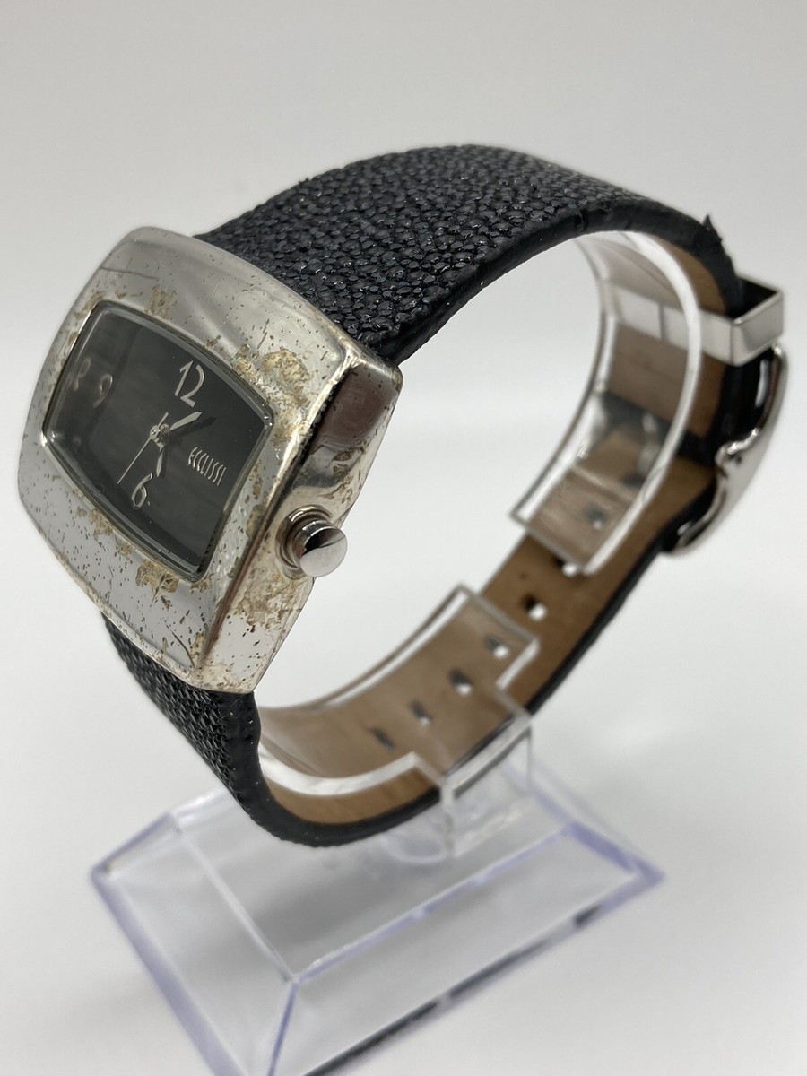 Vintage Ecclissi Sterling Silver 925 Stingray Leather Band  display picture 3
