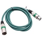DMX-Kabel 2m XLR Stecker auf XLR Buchse, 3-polig, grün