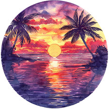 Wall Decal Sticker Tropical Summer Beach Wall Sticker 18X18cm Large