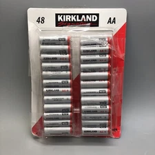 Kirkland Signature Alkaline AA Plus Batteries, 48 PK Exp 2035 Repackaged in box