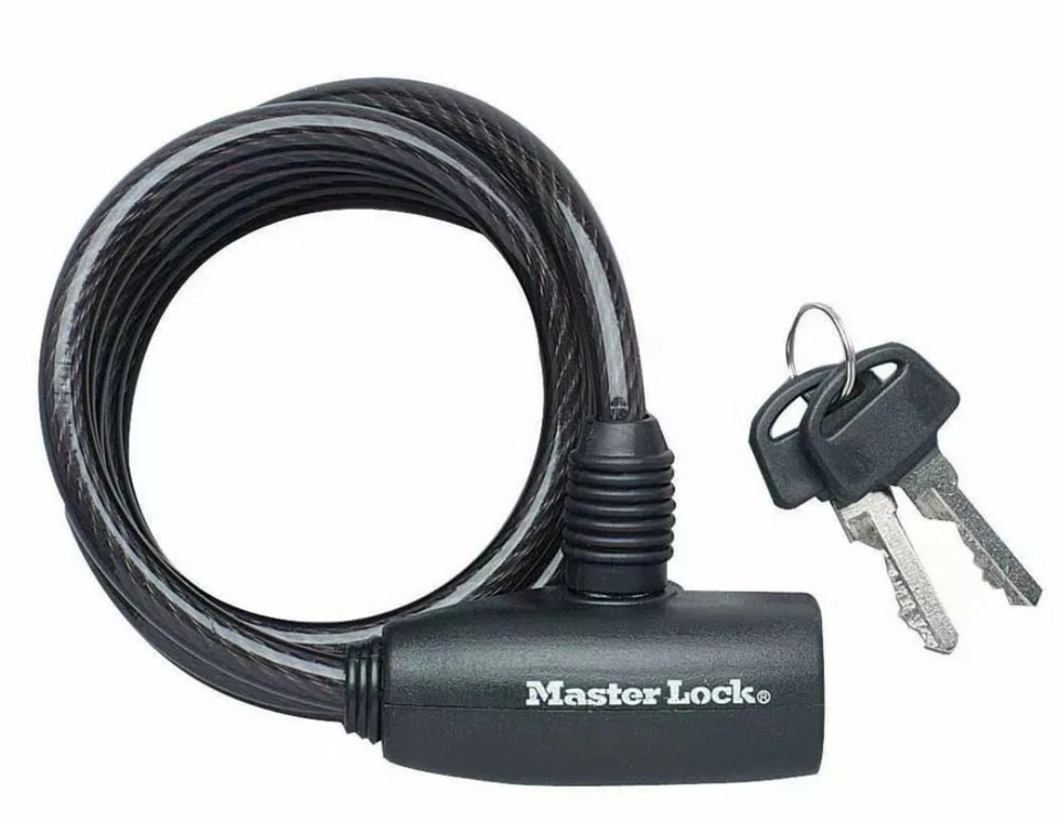 Master Lock Bike Security - Keyed Steel Cable Cycle Bike Lock 1.8mx8mm 2Keys - Image 2 of 2