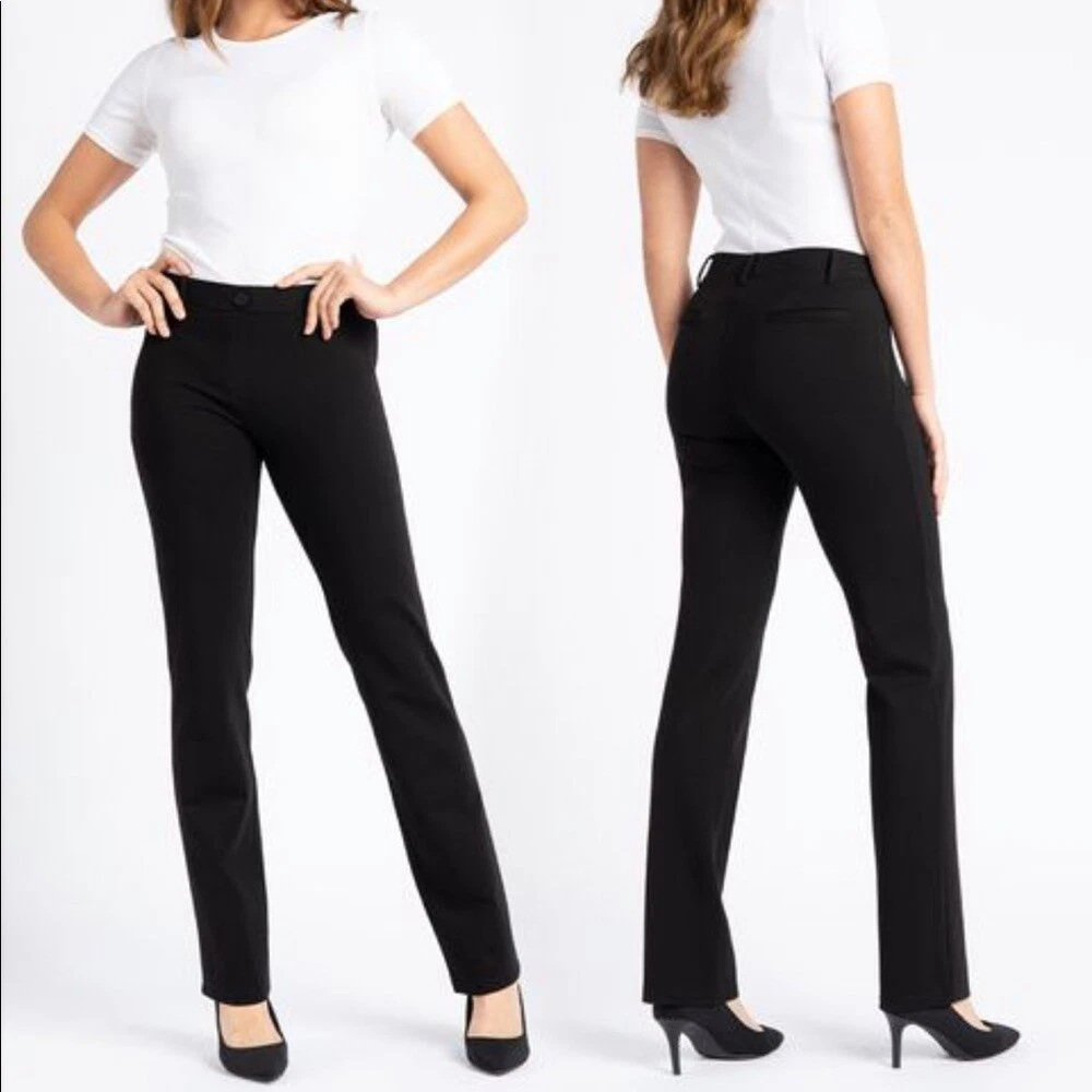 Betabrand Straight Leg Classic Dress Pant Yoga Pants Black Small