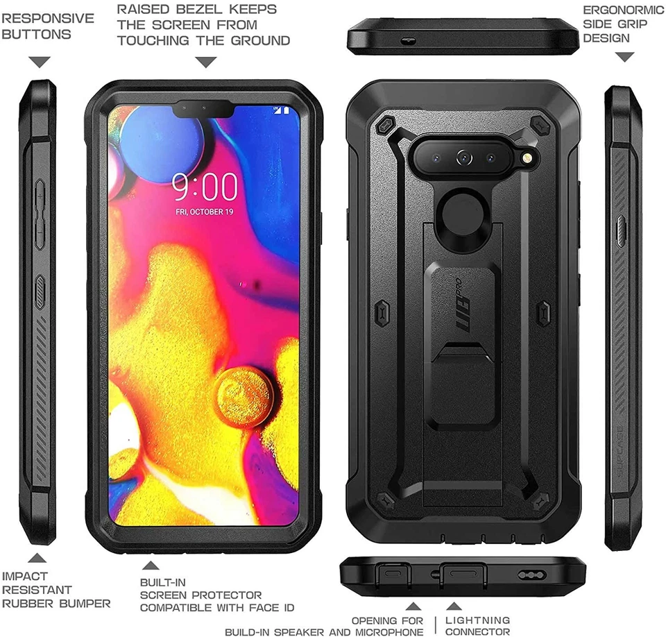 SUPCASE para LG V50 V40 V30+ V30s V35 ThinQ, con Funda de Pantalla Funda Clip Cubierta EE. UU. Foto 3 de 4