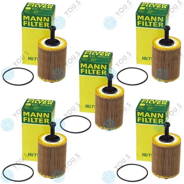 5X Mann ÖLfilter FüR VW Bora Caddy Golf Jetta Passat Polo Sharan Tiguan T4 T5-image