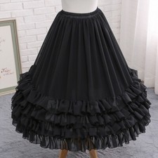 Lady Lolita Chiffon Petticoat Tutu Rock Falbala Crinoline Unterrock 1 Reifen
