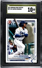 2021 Bowman First Edition #101 Xavier Edwards SGC 10 GOLD LABEL PRISTINE