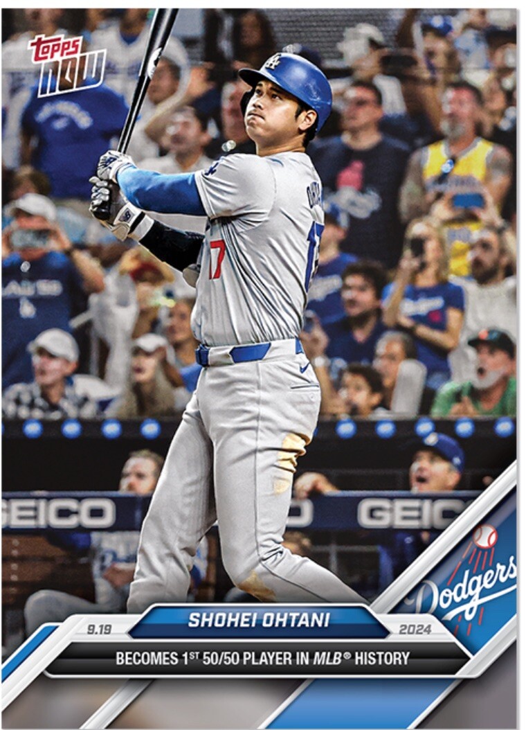 Shohei Ohtani Card 50/50 Season 2024 MLB TOPPS NOW 722 1st Ever LA