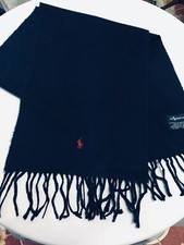 N470 Polo Ralph Lauren Scarf Wool Blue Size 12"X66"
