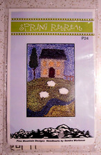 Punch Needle Kit Stamped w/Weavers cloth Primitive SPRING RETREAT Country Home