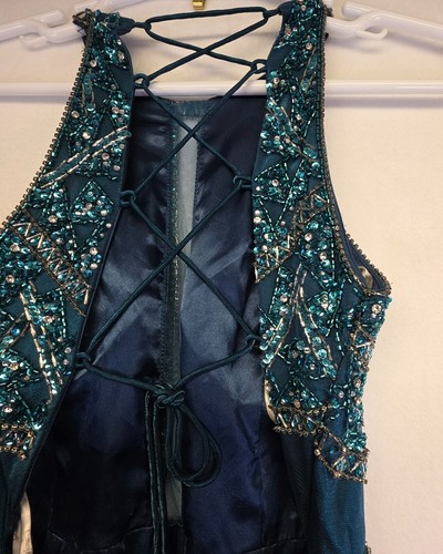 Envious Couture Prom Dress 14 Sequin Beaded Lace Up Whimigoth Maxi Gown READ - Picture 18 of 22