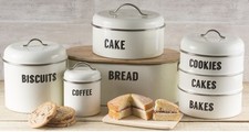 Typhoon Retro Vintage Cream Bread Bin Stacking Storage Tea Coffee Sugar Biscuit