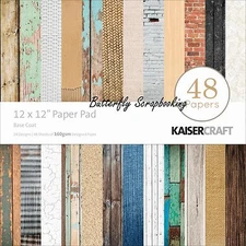BASE COAT 12x12 Scrapbooking Paper Pad 48 Sheets Kaisercraft PP214  NEW