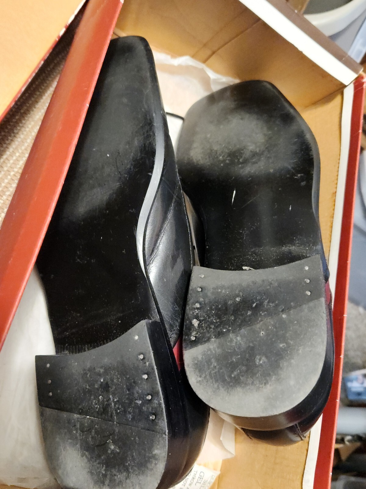 SAOLA Scarpe eleganti uomo vintage STACEY ADAMS tinta unita pelle nera e rossa 9m