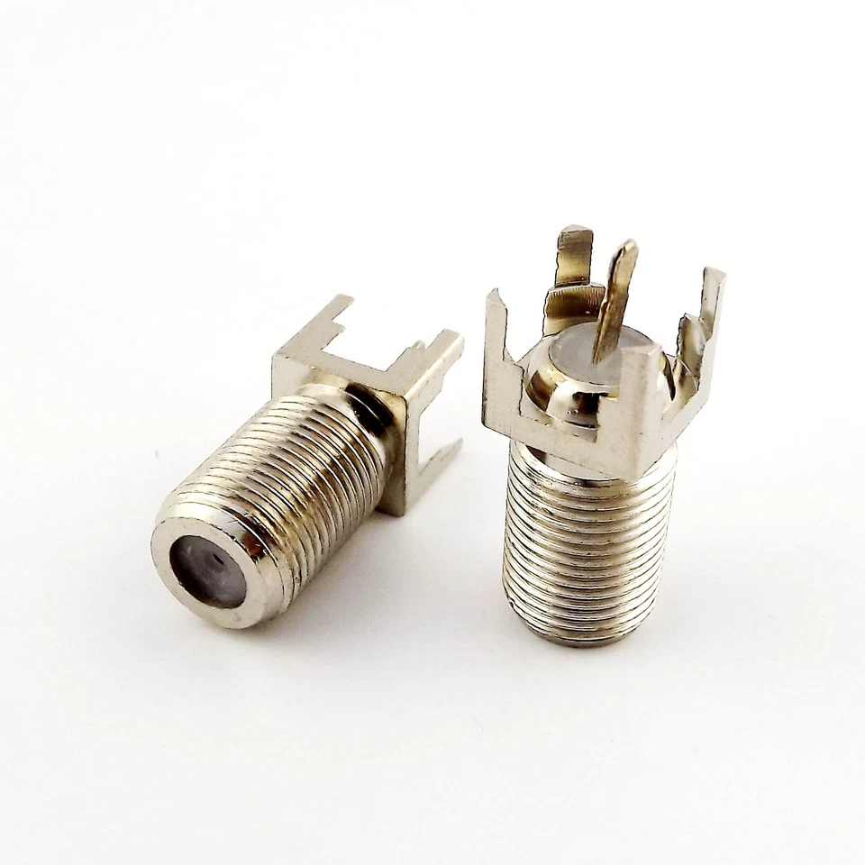 1x F Type Female PC Board PCB Mount Straight RF coaxial TV PAL Antenna Connector - Image 4 of 4