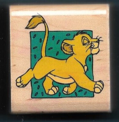 SIMBA WALK FRAMED DISNEY LION KING Cartoon Character RUBBER STAMPEDE A462C Stamp
