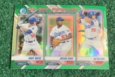 JOSIAH GRAY DJ PETERS - 13/99 - 2021 BOWMAN TALENT PIPELINE GREEN REFRACTOR CARD