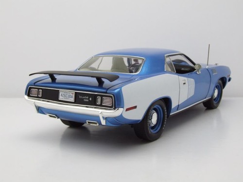 Plymouth Hemi Cuda 1971 Azul Blanco Modelo De Coche 1:18 Acme - Imagen 2 de 11