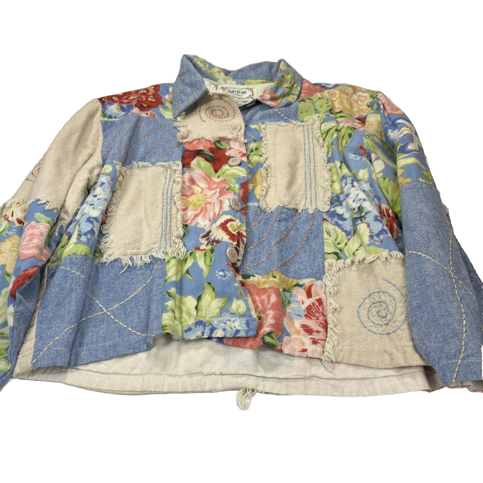 Vintage Tantrums Patchwork Lightweight Jacket Cot… - image 1