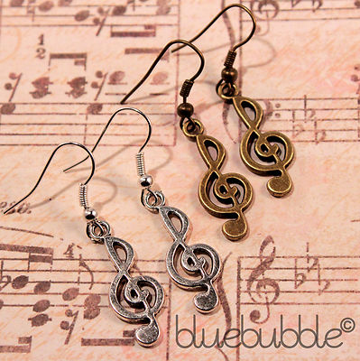 bluebubble FUNKY VINTAGE MUSIK OHRRINGE NIEDLICH CHARM ANHÄNGER BOHO KITSCH FESTIVAL