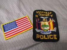 Original Rockville Centre NY Police Department & Flag Embroidered Sleeve Patches