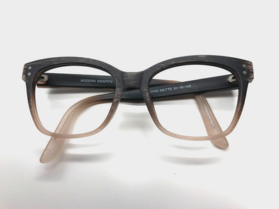 Modern Identity Optical Brown Matte Eyeglasses Frame Only 51-18-145 Unisex Adult