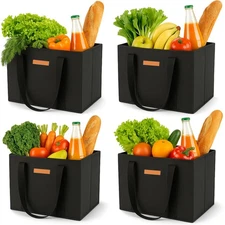 Gramercy Large Reusable Grocery Bags Heavy Duty 4 pack Kitchen Reusable Shopp