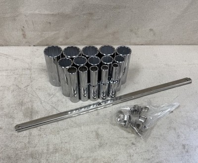 PROTO J54107 Socket Set 1/2'' Drive 15 Piece 12-Point SAE 3/8'' to 1 1/4''