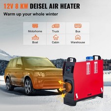 Vevor 5kw Diesel Air Heater All In One 12v Diesel Parking Heater Silencer - Red