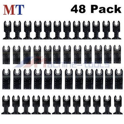 48 Pcs Metal Wood Universal Oscillating Multitool Quick Release Saw Blades Kit