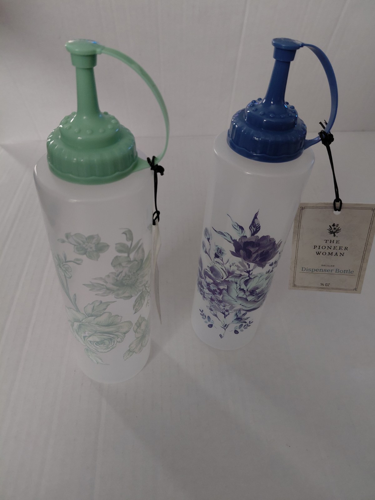 The Pioneer Woman Floral Reusable Dispenser Bottles Set 12 fl oz Green Blue