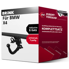 Für BMW X4 G02/ F98 (Brink) Anhängerkupplung abnehmbar + E-Satz 7pol universell