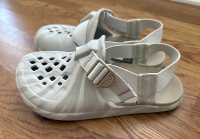 WOMEN'S Chaco Chillos SLIP ON WATER CLOGS SHOES GRAY WHITE ~ SIZE 8