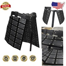 Black Faux Leather Waist Armor  Adjustable Medieval Skirt for Cosplay  Unisex