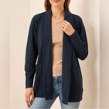 NEW Pact 100 Organic Cotton Airplane Cardigan Midnight Blue Medium / Large