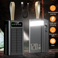 70000mAh Portatil Solar Cargador 120W Fast Para Celulares Bateria De Celular