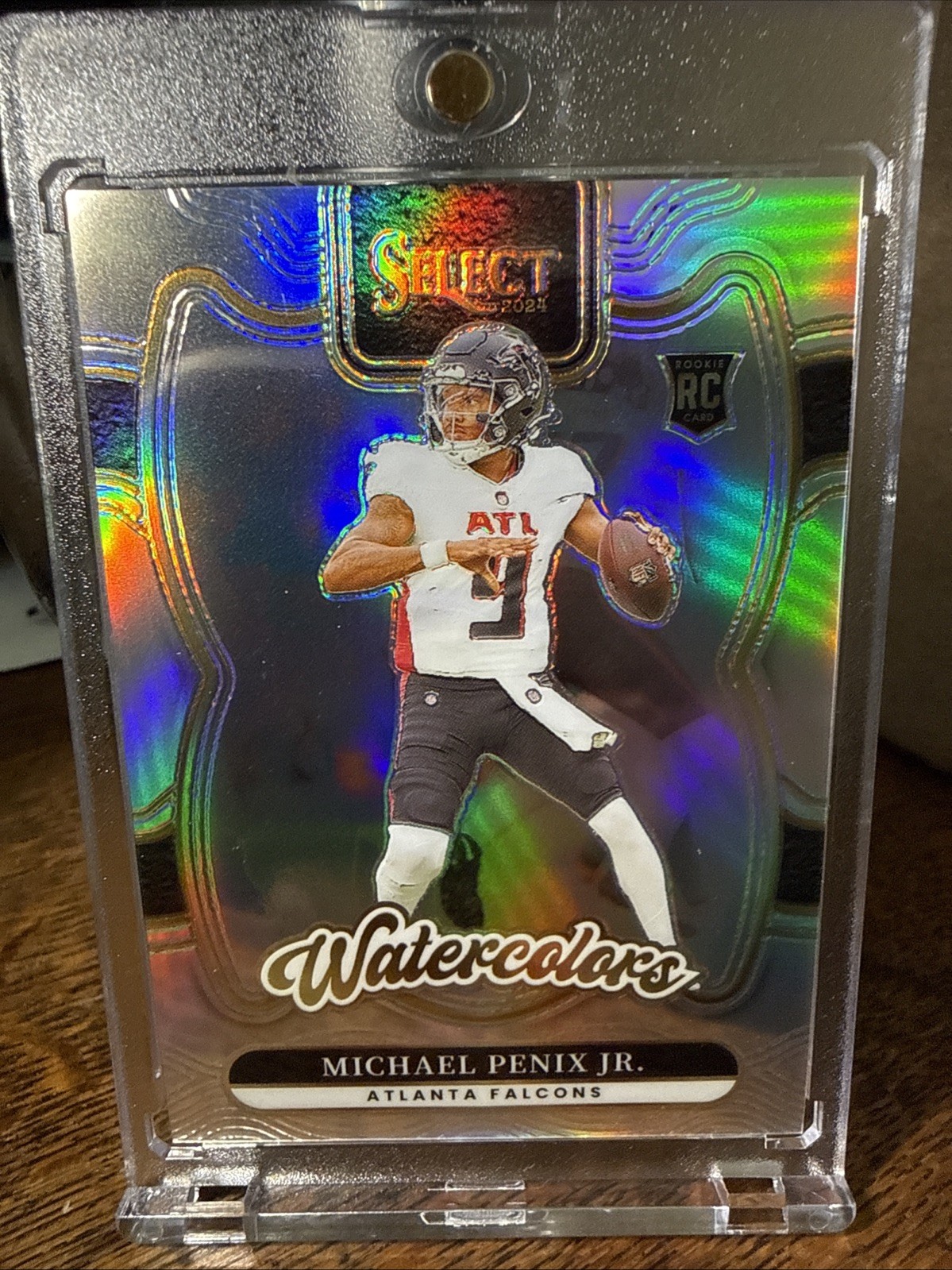 Michael Penix Jr 2024 Panini Select Watercolors Prizm Rookie Falcons #17