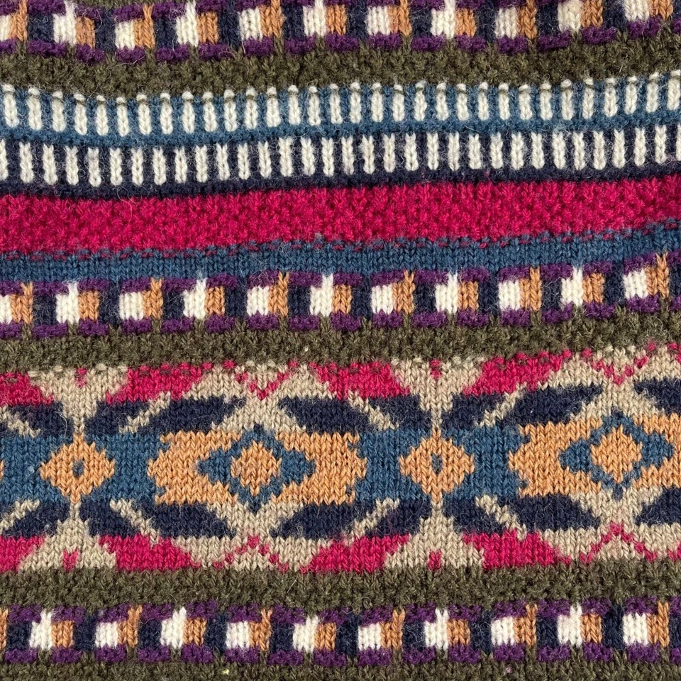 Vintage Pendleton Sweater Mens XL Virgin Wool Made in USA Red Multicolor Aztec - Image 2 of 4